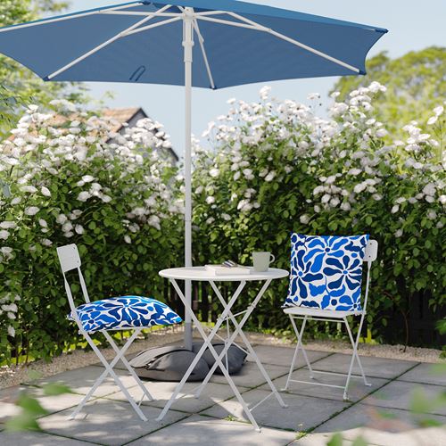 IKEA - GULLBERGSÖ, kırlent kılıfı, mavi-çiçek desenli, 50x50 cm