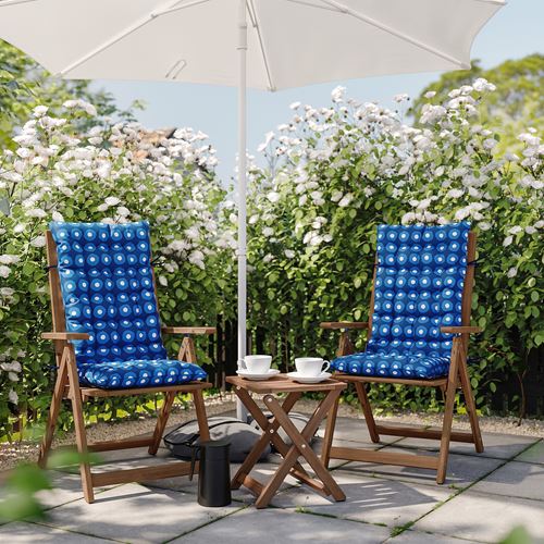 IKEA - KLÖSAN, dış mekan sandalye minderi, koyu mavi, 45x116 cm