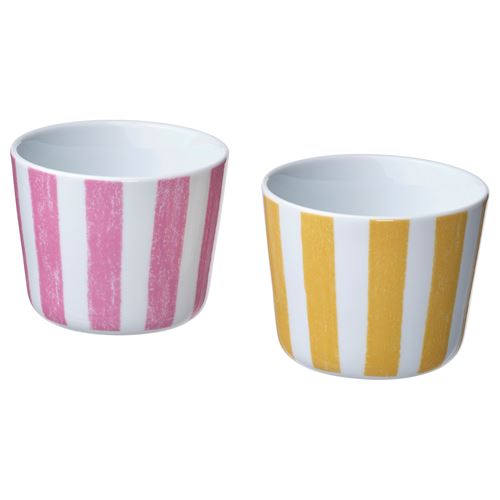 IKEA - KLIPPAKLEJA, kupa seti, desenli-sarı/pembe, 24 cl
