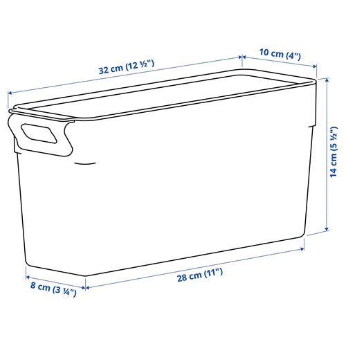 IKEA - KLIPPKAKTUS, storage box for fridge, transparent, 32x10x15 cm