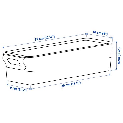 IKEA - KLIPPKAKTUS, storage box for fridge, transparent, 32x10x8 cm