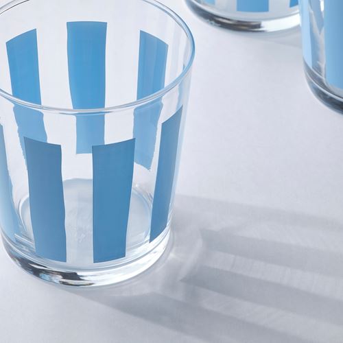 IKEA - PILLERSTARR, mug set, glass-blue, 30 cl