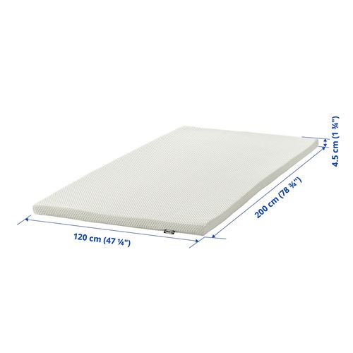 IKEA - NORDBERGET, single mattress pad, white, 120x200 cm
