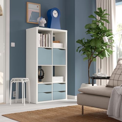 IKEA - KALLAX, açık raf ünitesi, beyaz-açık mavi, 147x77 cm