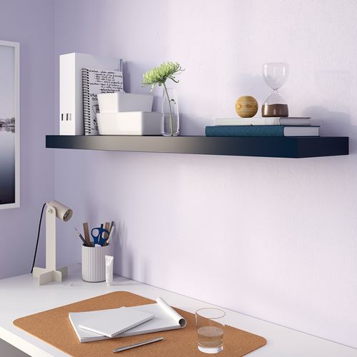 IKEA - LACK, duvar rafı, mavi-siyah, 110x26 cm