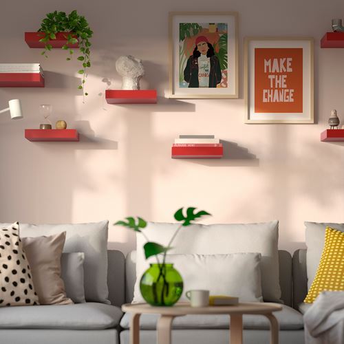 IKEA - LACK, duvar rafı, kırmızı, 30x26 cm