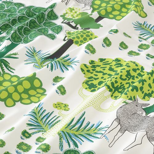 IKEA - ALGÖRT, kesilmiş kumaş, beyaz-yeşil, 150x300 cm