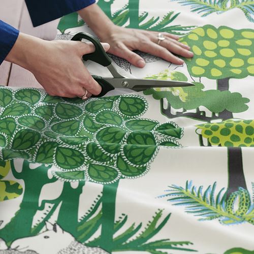 IKEA - ALGÖRT, kesilmiş kumaş, beyaz-yeşil, 150x300 cm