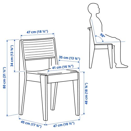 IKEA - STOCKHOLM 2025, döşemeli ahşap sandalye, meşe-rattan
