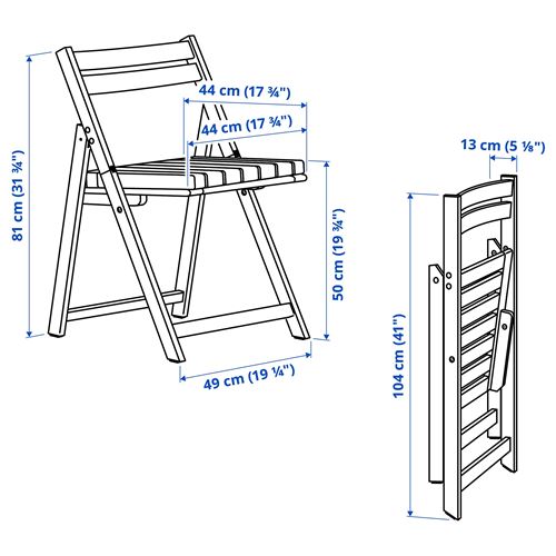 IKEA - NAMMARÖ, katlanabilir sandalye, açık kahverengi