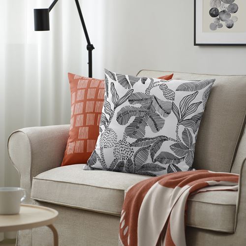 IKEA - BROKDRACENA, kırlent kılıfı, siyah-beyaz, 50x50 cm