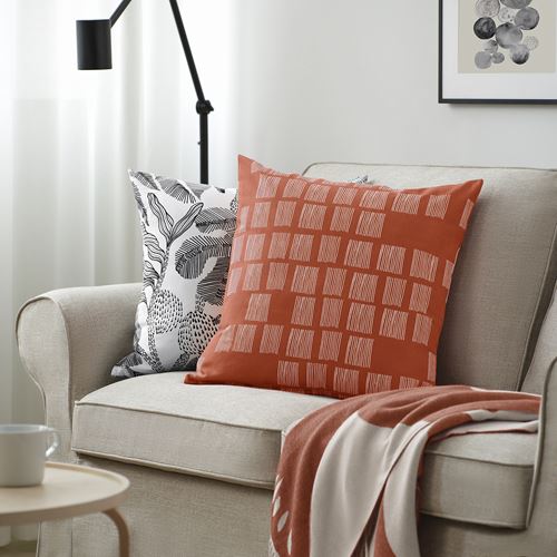 IKEA - PALPLJUNGMAL, lace pillow cover, orange, 50x50 cm