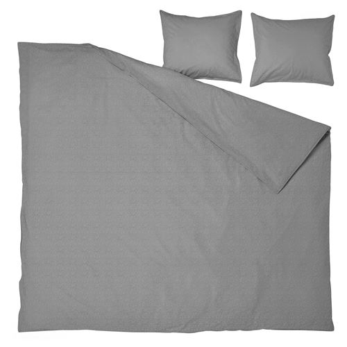 IKEA - ANGSLILJA, double quilt cover and 2 pillowcases, grey, 240x220/50x60 cm