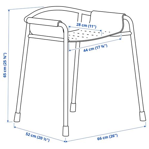IKEA - BASINGEN, banyo taburesi, antrasit