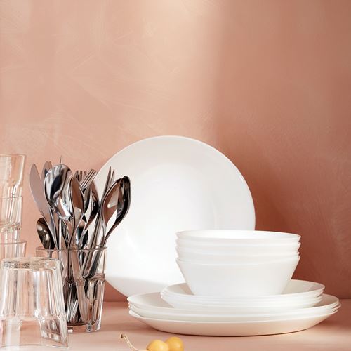 IKEA - OFTAST, tatlı tabağı, beyaz, 19 cm