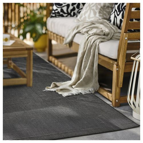 IKEA - LUFTFARTYG, large rug, black-striped, 160x230 cm