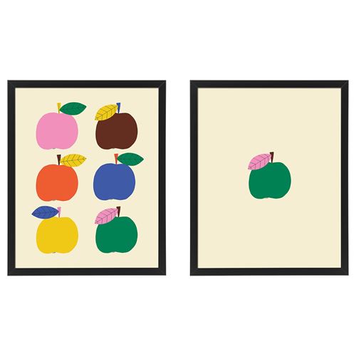 IKEA - FISKBO, çerçeveli poster, çok renkli, 40x50 cm