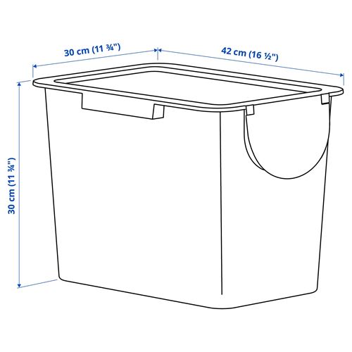 IKEA - TRÖSKNING, atık ayırma kutusu, açık gri-mavi, 25 lt