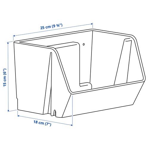 IKEA - FODERTRAG, organiser for desk-wall, light grey, 25x18x15 cm