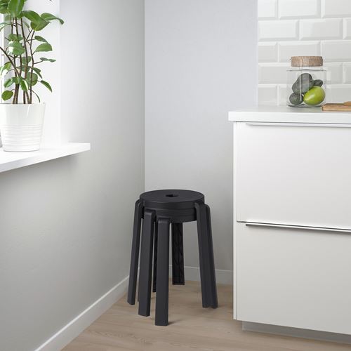 IKEA - IBBARBO, tabure, koyu gri