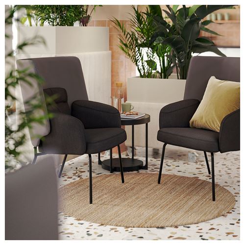 IKEA - LOHALS, jüt halı, natürel, 130 cm