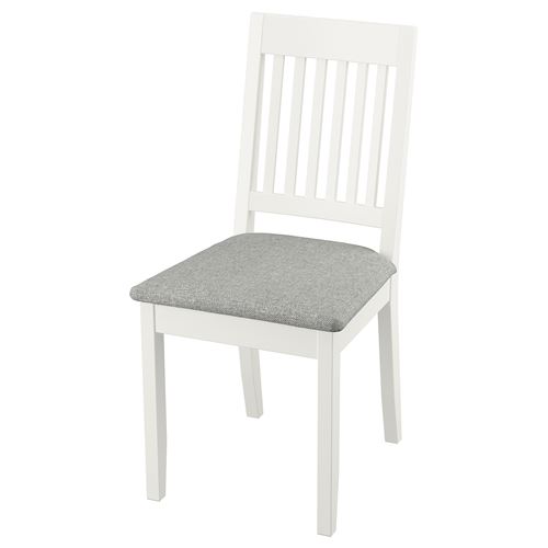 IKEA - NASINGE, upholstered wooden chair, white-tibbleby beige grey