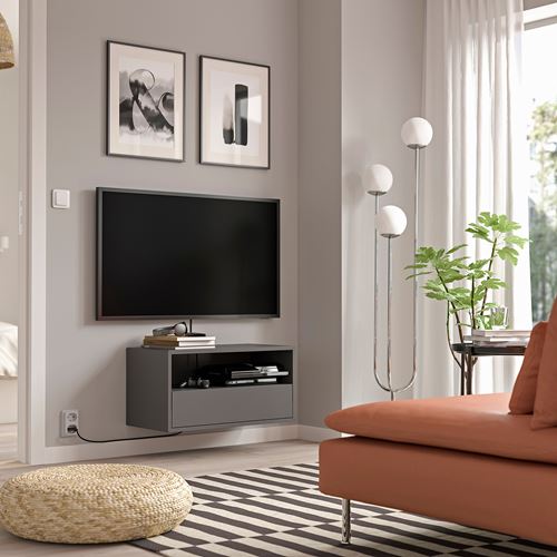 IKEA - EKET, Wall-mounted cabinet combination, dark grey, 70x35x35 cm