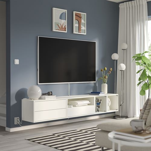 IKEA - EKET, duvar dolabı kombinasyonu, beyaz, 210x35x35 cm