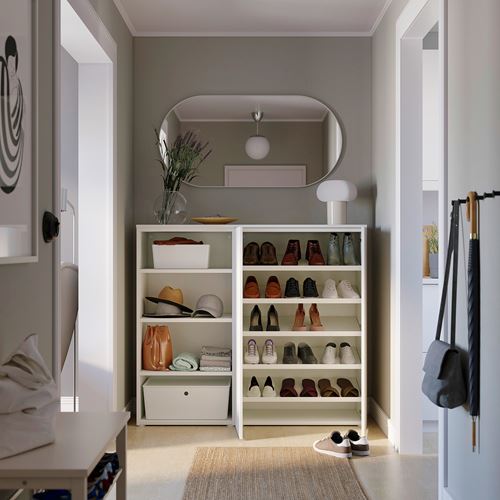 IKEA - PLATSA/FONNES, shoe cabinet/storage, white, 140x42x123 cm