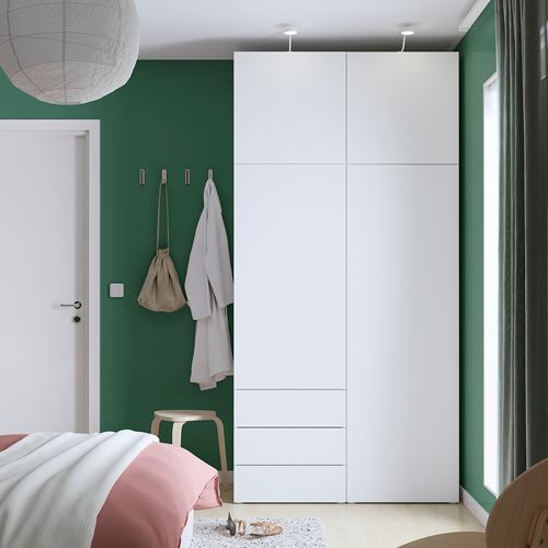 IKEA - PLATSA/FONNES, PLATSA gardırop, beyaz, 120x57x241 cm