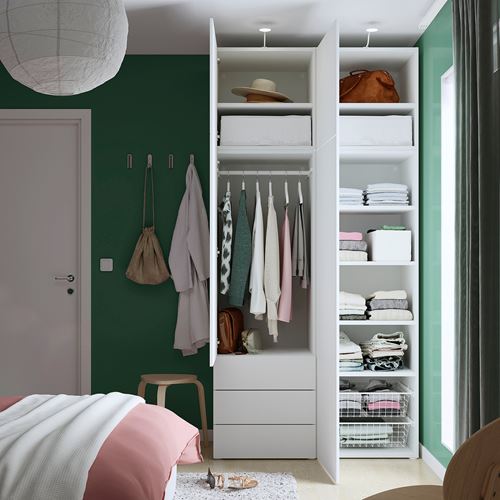 IKEA - PLATSA/FONNES, PLATSA gardırop, beyaz, 120x57x241 cm