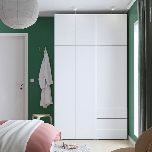 IKEA - PLATSA/FONNES, PLATSA gardırop, beyaz, 140x57x241 cm