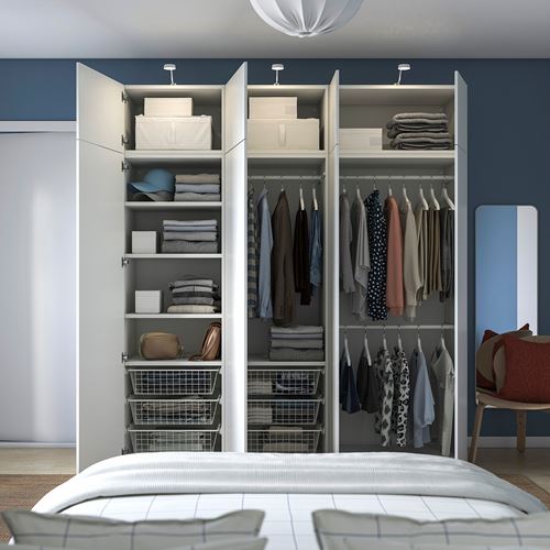 IKEA - PLATSA/FONNES, PLATSA gardırop, beyaz, 200x57x221 cm