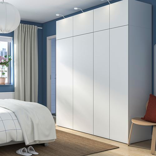 IKEA - PLATSA/FONNES, PLATSA gardırop, beyaz, 200x57x221 cm