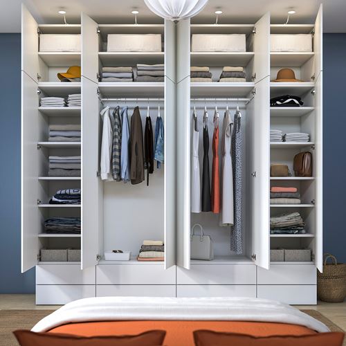 IKEA - PLATSA/FONNES, PLATSA gardırop, beyaz, 280x57x281 cm