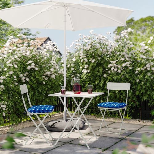 IKEA - SUNDSÖ, foldable table and foldable chair set, off white, 65x65 cm