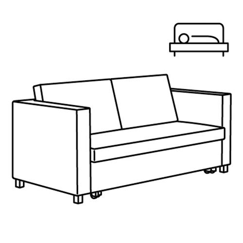 IKEA - SALTSJÖBADEN, 2-seat sofa-bed frame, colourless