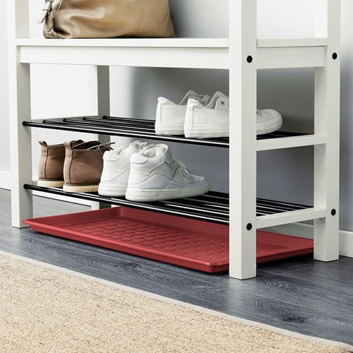 IKEA - BAGGMUCK, ayakkabı tepsisi, kırmızı, 71x35 cm