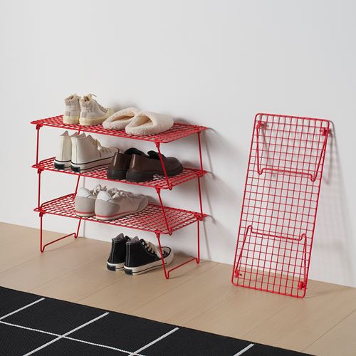 IKEA - GREJIG, ayakkabılık, parlak kırmızı, 58x27x17 cm