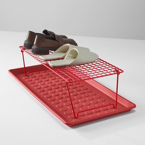 IKEA - BAGGMUCK, ayakkabı tepsisi, kırmızı, 71x35 cm
