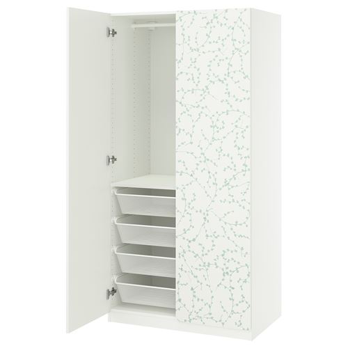 IKEA - PAX/LINNABERG, PAX wardrobe, green/white, 100x60x201 cm