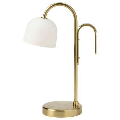 IKEA - TVAMASTAD, LED'li masa lambası, opal beyaz cam-pirinç
