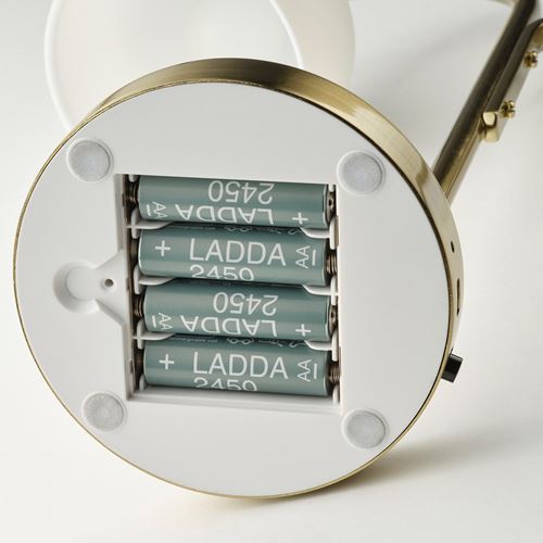 IKEA - TVAMASTAD, LED'li masa lambası, opal beyaz cam-pirinç