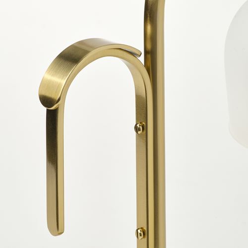 IKEA - TVAMASTAD, LED'li masa lambası, opal beyaz cam-pirinç