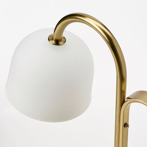 IKEA - TVAMASTAD, LED'li masa lambası, opal beyaz cam-pirinç