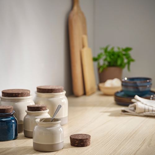 IKEA - BRUGDHAJ, stoneware jar, beige, 0,3 l