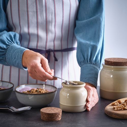 IKEA - BRUGDHAJ, stoneware jar, beige, 0,3 l