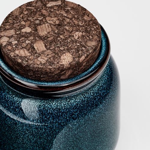 IKEA - BRUGDHAJ, stoneware jar, blue, 0,3 l