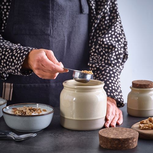 IKEA - BRUGDHAJ, stoneware jar, beige, 1 l