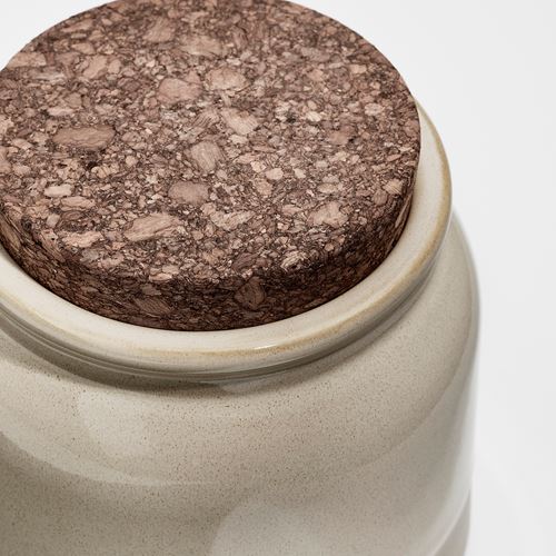 IKEA - BRUGDHAJ, stoneware jar, beige, 1 l